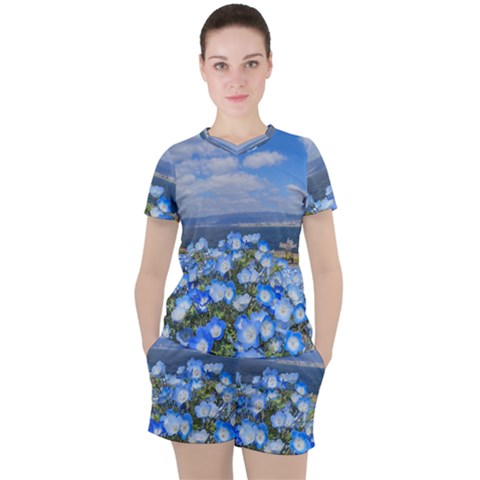 Floral Nature Women s Tee And Shorts Set by Sparkle