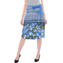 Floral Nature Midi Beach Skirt by Sparkle