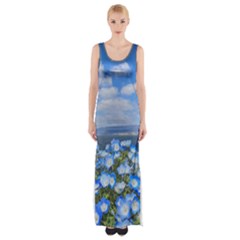 Floral Nature Thigh Split Maxi Dress by Sparkle