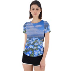 Floral Nature Back Cut Out Sport Tee by Sparkle