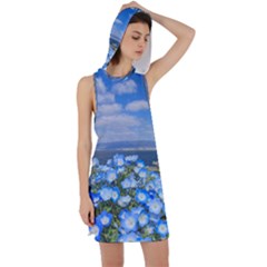 Floral Nature Racer Back Hoodie Dress