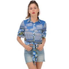 Floral Nature Tie Front Shirt  by Sparkle