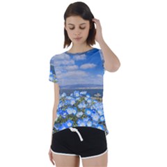 Floral Nature Short Sleeve Foldover Tee by Sparkle