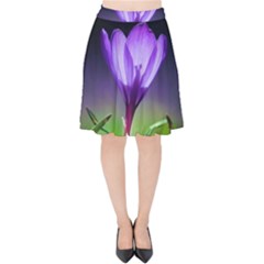 Flower Velvet High Waist Skirt by Sparkle