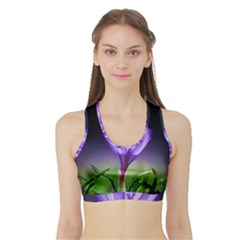 Floral Nature Sports Bra With Border by Sparkle