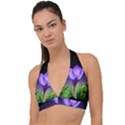 Floral Nature Halter Plunge Bikini Top View1