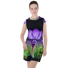 Floral Nature Drawstring Hooded Dress by Sparkle