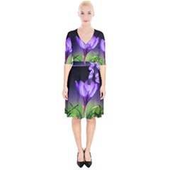 Floral Nature Wrap Up Cocktail Dress by Sparkle