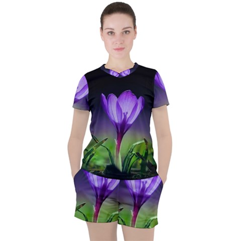 Floral Nature Women s Tee And Shorts Set by Sparkle