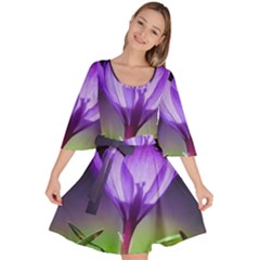 Floral Nature Velour Kimono Dress by Sparkle