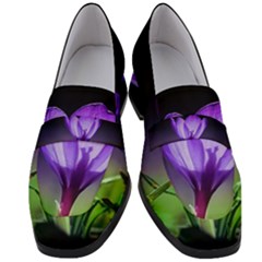 Floral Nature Women s Chunky Heel Loafers