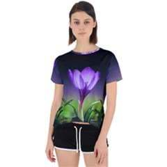 Floral Nature Open Back Sport Tee by Sparkle