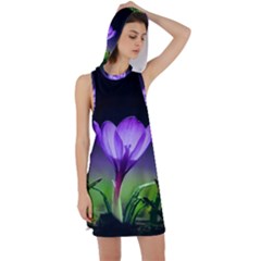 Floral Nature Racer Back Hoodie Dress