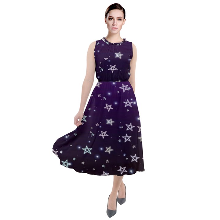 Stars Round Neck Boho Dress