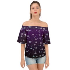 Stars Off Shoulder Short Sleeve Top by Sparkle