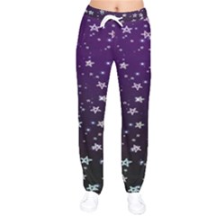 Stars Women Velvet Drawstring Pants by Sparkle