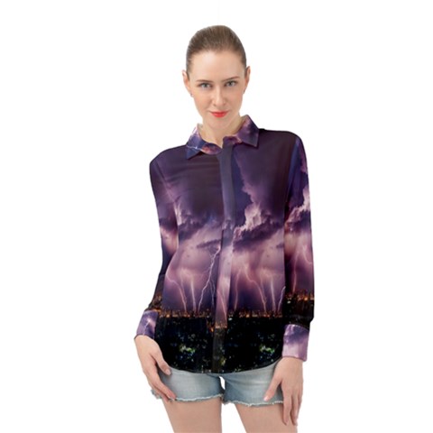 Spark Long Sleeve Chiffon Shirt by Sparkle