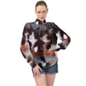 Cats Brothers High Neck Long Sleeve Chiffon Top View1