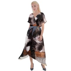 Cats Brothers Cross Front Sharkbite Hem Maxi Dress by Sparkle