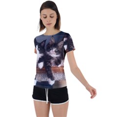 Cats Brothers Back Circle Cutout Sports Tee by Sparkle