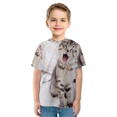 Laughing Kitten Kids  Sport Mesh Tee by Sparkle