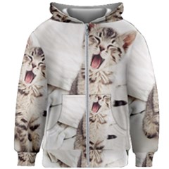 Laughing Kitten Kids  Zipper Hoodie Without Drawstring by Sparkle