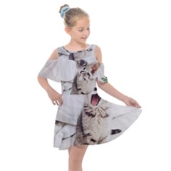 Laughing Kitten Kids  Shoulder Cutout Chiffon Dress by Sparkle