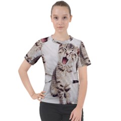 Laughing Kitten Women s Sport Raglan Tee