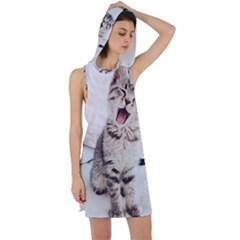 Laughing Kitten Racer Back Hoodie Dress by Sparkle