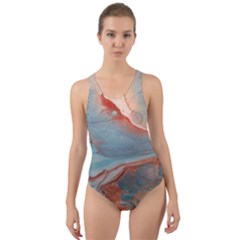 Colorful Cut-out Back One Piece Swimsuit by Sparkle