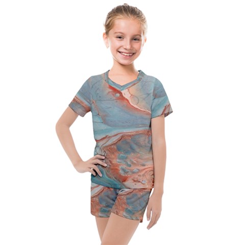 Colorful Kids  Mesh Tee And Shorts Set by Sparkle