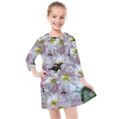 Pinkfloral Kids  Quarter Sleeve Shirt Dress