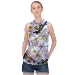 Pinkfloral High Neck Satin Top by Sparkle