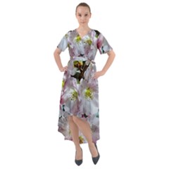 Pinkfloral Front Wrap High Low Dress by Sparkle