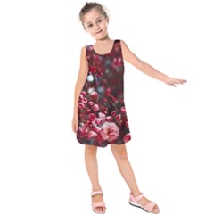 Red Floral Kids  Sleeveless Dress