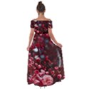 Red Floral Off Shoulder Open Front Chiffon Dress View2