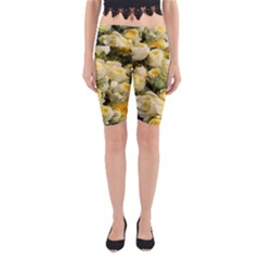 Yellow Roses Yoga Cropped Leggings by Sparkle