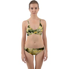 Yellow Roses Wrap Around Bikini Set by Sparkle