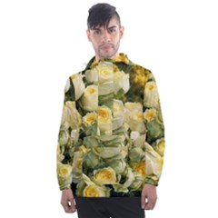 Yellow Roses Men s Front Pocket Pullover Windbreaker by Sparkle