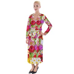 Beautiful Floral Velvet Maxi Wrap Dress by Sparkle