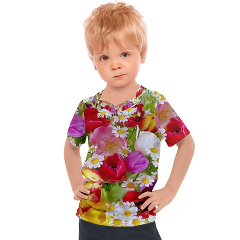 Beautiful Floral Kids  Sports Tee by Sparkle