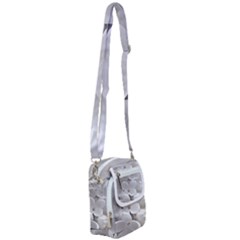 White Floral Shoulder Strap Belt Bag by Sparkle