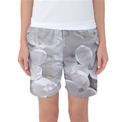 White Floral Women s Basketball Shorts by Sparkle