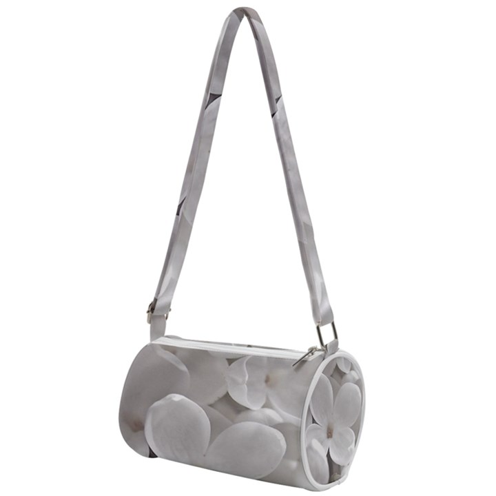 White Floral Mini Cylinder Bag