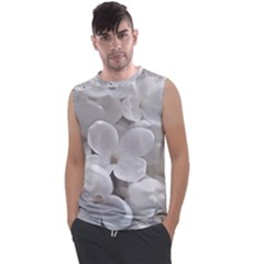 White Floral Men s Regular Tank Top