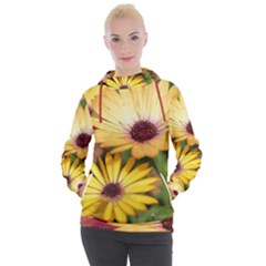 Yellow Flowers Women s Hooded Pullover by Sparkle