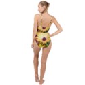 Yellow Flowers High Neck One Piece Swimsuit View2