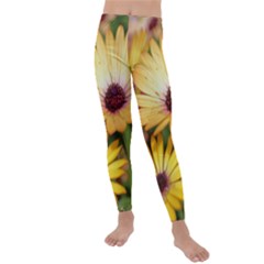 Yellow Flowers Kids  Lightweight Velour Leggings by Sparkle