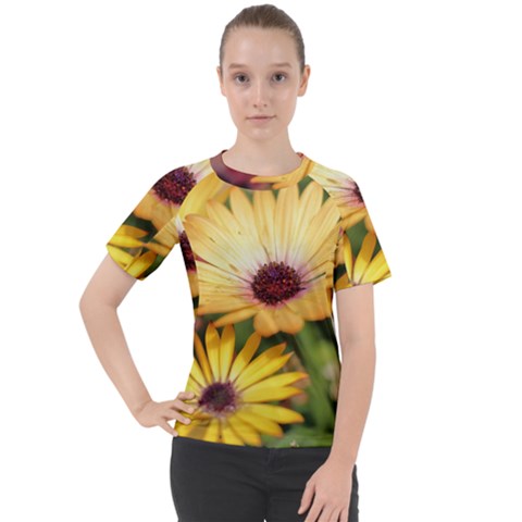 Yellow Flowers Women s Sport Raglan Tee by Sparkle