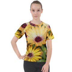 Yellow Flowers Women s Sport Raglan Tee